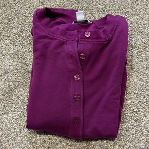 Athleta dark purple Henley sweatshirt. Size large.